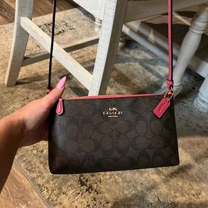 Coach crossbody bag brand new strawberry and brown with gold details